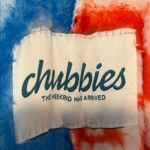 Chubbies Vibrant Blue and Red Mens robe.